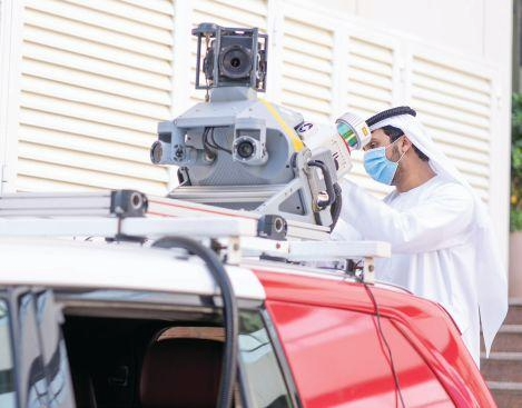 Dubai Municipality smart robot equipped with LiDAR technology for geospatial surveying in Dubai