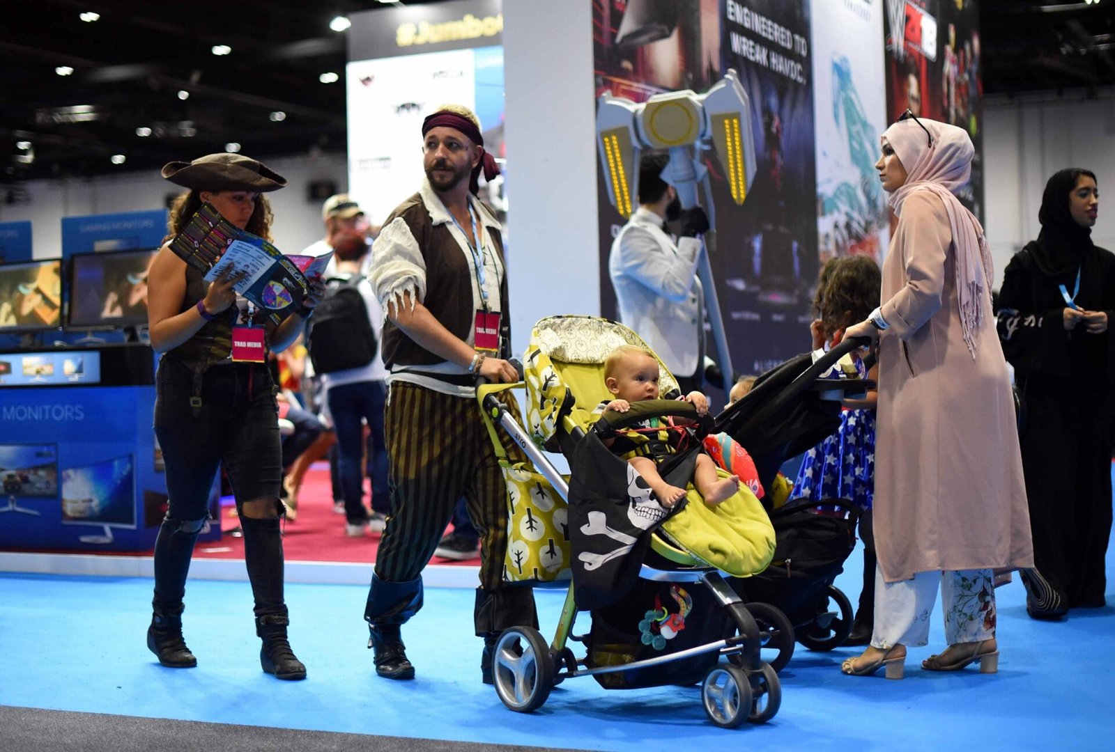 UAE cosplayers in character at a Middle East Film & Comic Con event in Abu Dhabi