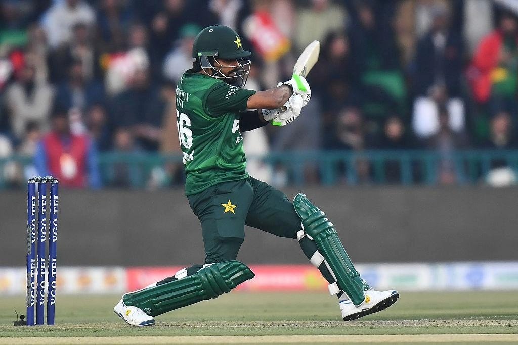 Babar Azam batting for Pakistan as reports link him with the 2026 ILT20 auction in Dubai