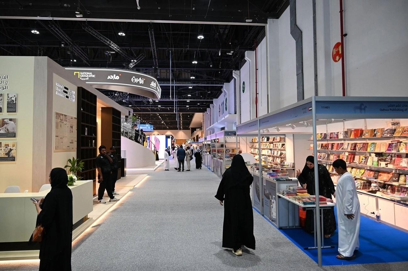 Visitors and booksellers at the Abu Dhabi International Book Fair at ADNEC in Abu Dhabi