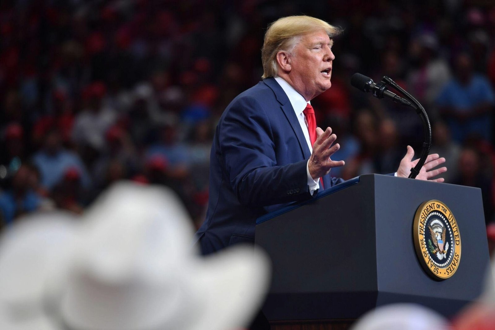 Donald Trump speaks at the Republican midterm convention in Dallas on September 9, 2026