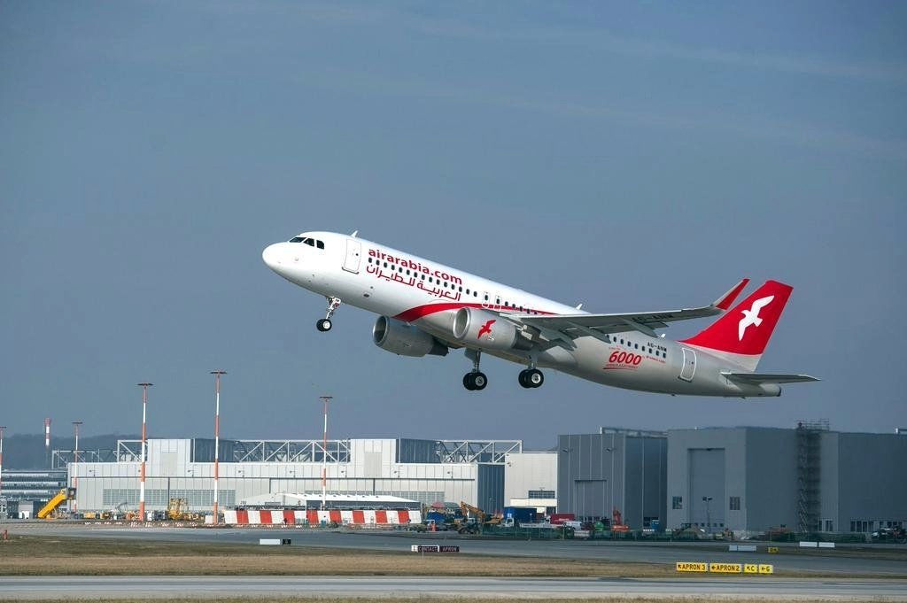 Air Arabia aircraft at Ras Al Khaimah International Airport ahead of resumed flights to Kozhikode
