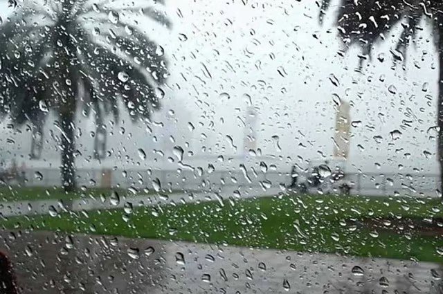 Partly cloudy skies over the UAE as the forecast indicates possible localised rain and temperatures reaching 43°C inland.